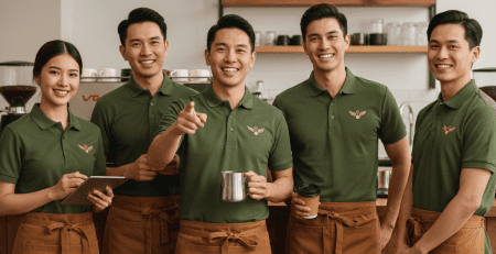 Đồng phục quán cà phê branding
